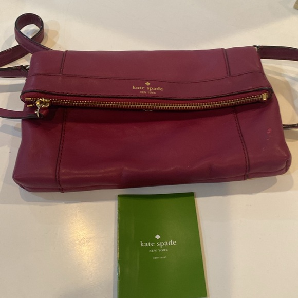 Kate Spade Fremont Place Julian Crossbody Bag - Red Plum Leather GUC - Picture 1 of 15